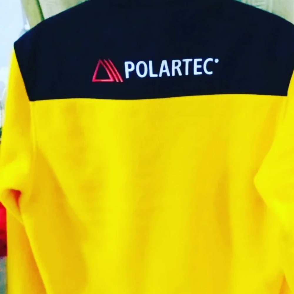 Yellow fleece light weight jacket